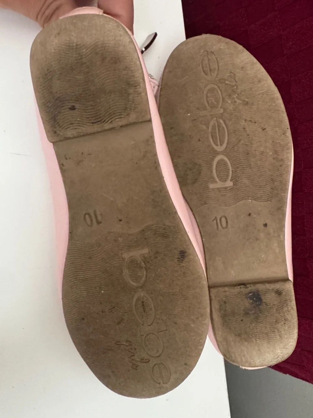 bebe Girls' Light Pink Ankle-Strap Ballet Flats